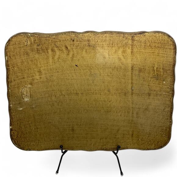 Mita Hand Decorated Florentine Serving Tray Flowers Made in Italy 14x10.5 READ - Picture 8 of 13